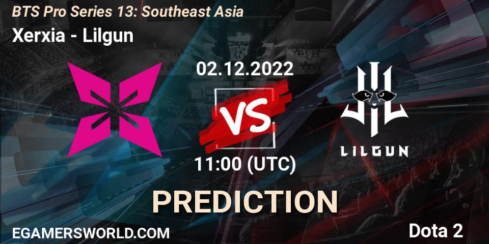 Pronóstico Xerxia - Lilgun. 02.12.22, Dota 2, BTS Pro Series 13: Southeast Asia