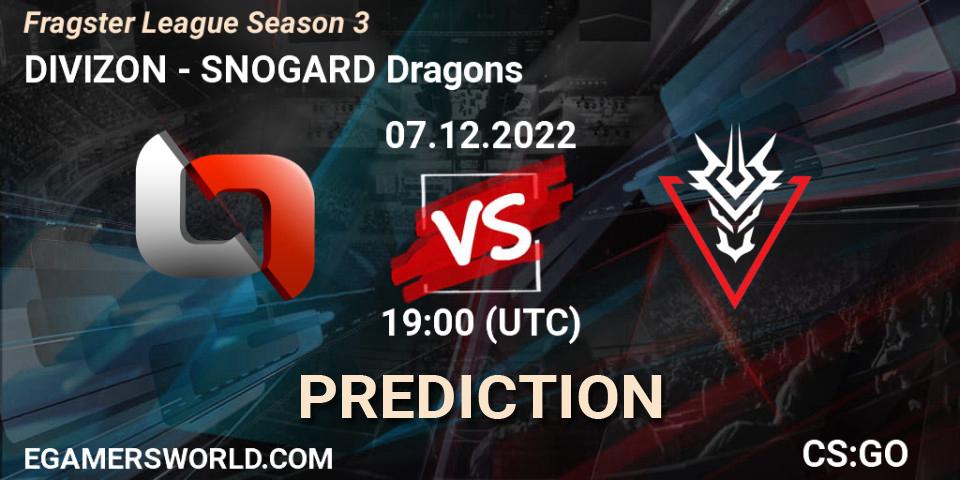 Pronóstico DIVIZON - SNOGARD Dragons. 07.12.22, CS2 (CS:GO), Fragster League Season 3