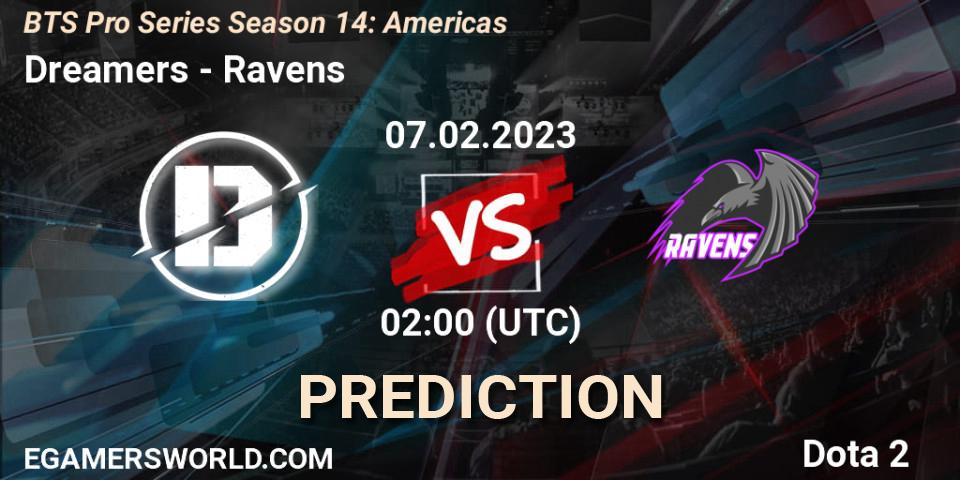 Pronóstico Dreamers - Ravens. 09.02.23, Dota 2, BTS Pro Series Season 14: Americas