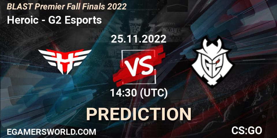 Pronóstico Heroic - G2 Esports. 25.11.22, CS2 (CS:GO), BLAST Premier Fall Finals 2022