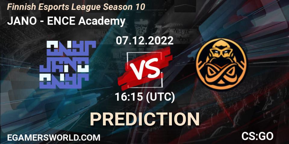 Pronóstico JANO - ENCE Academy. 07.12.22, CS2 (CS:GO), Finnish Esports League Season 10