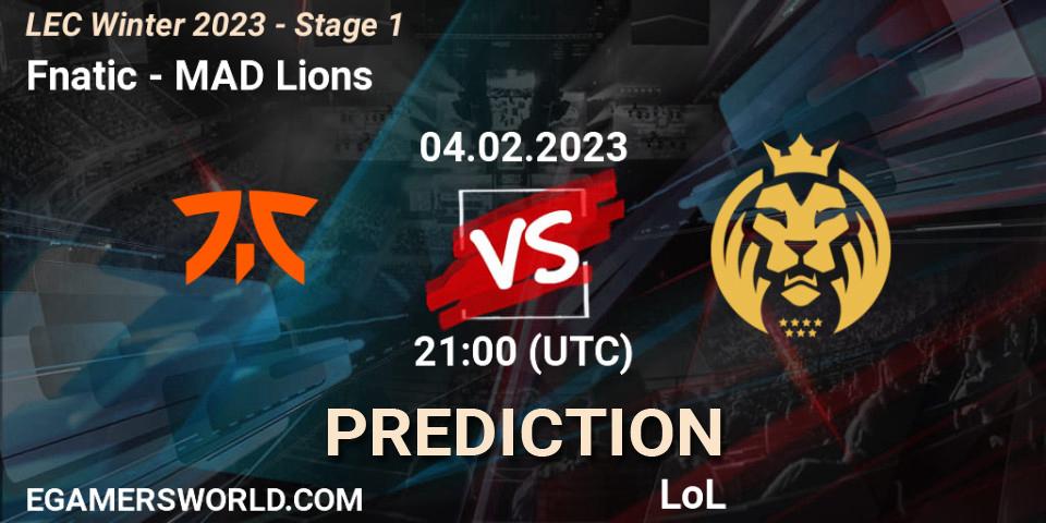 Pronóstico Fnatic - MAD Lions. 04.02.23, LoL, LEC Winter 2023 - Stage 1
