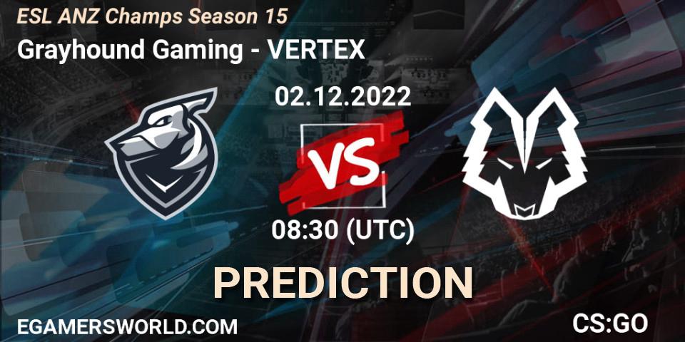 Pronóstico Grayhound Gaming - VERTEX. 02.12.22, CS2 (CS:GO), ESL ANZ Champs Season 15