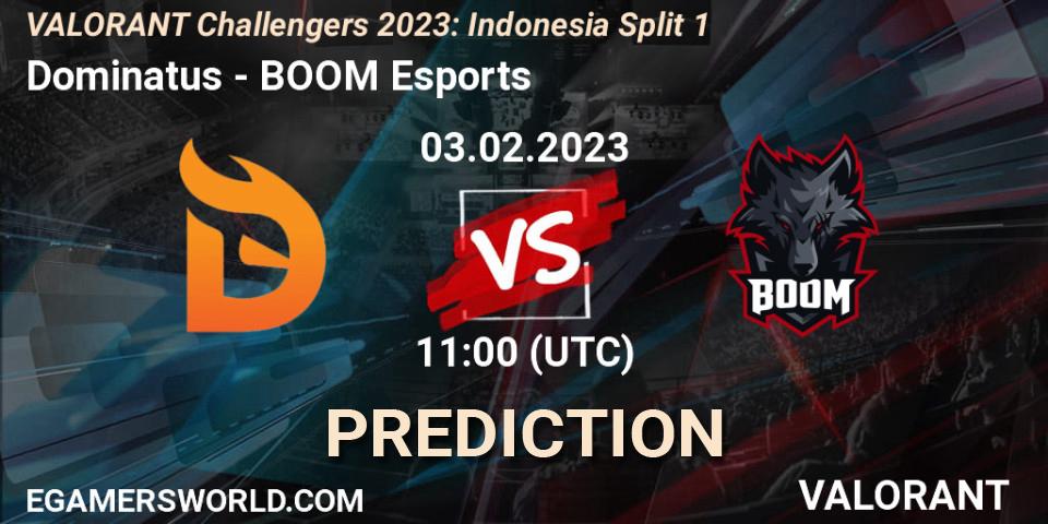 Pronóstico Dominatus - BOOM Esports. 09.02.23, VALORANT, VALORANT Challengers 2023: Indonesia Split 1