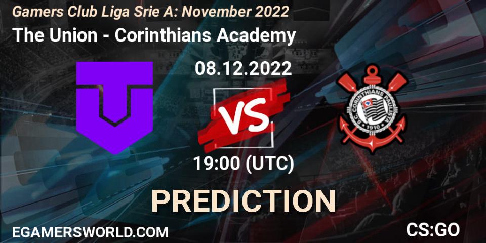 Pronóstico The Union - Corinthians Academy. 08.12.22, CS2 (CS:GO), Gamers Club Liga Série A: November 2022