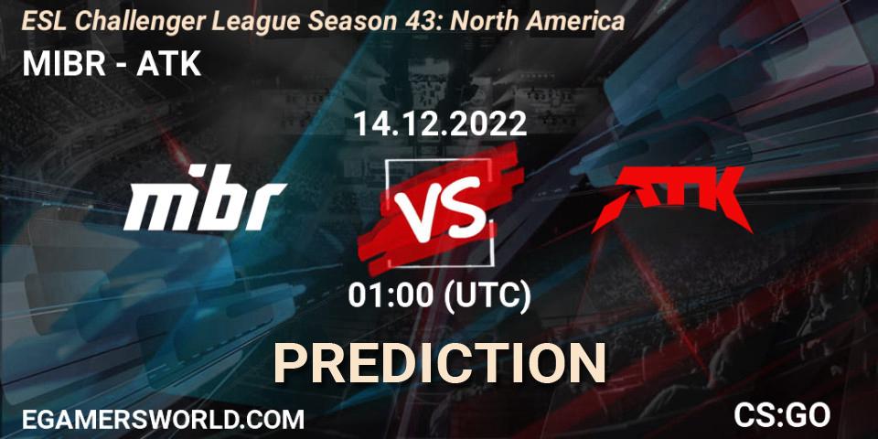 Pronóstico MIBR - ATK. 14.12.22, CS2 (CS:GO), ESL Challenger League Season 43: North America
