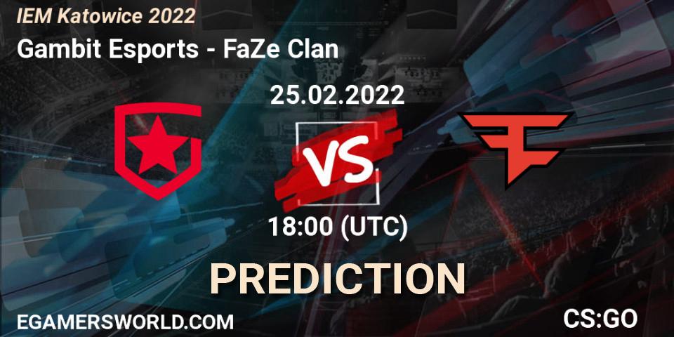 Pronóstico Gambit Esports - FaZe Clan. 25.02.22, CS2 (CS:GO), IEM Katowice 2022