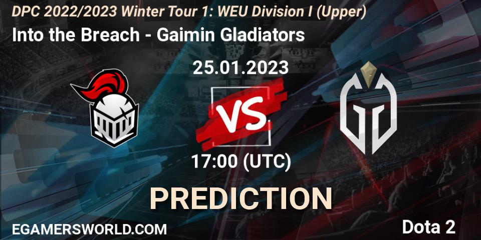 Pronóstico Into the Breach - Gaimin Gladiators. 25.01.23, Dota 2, DPC 2022/2023 Winter Tour 1: WEU Division I (Upper)