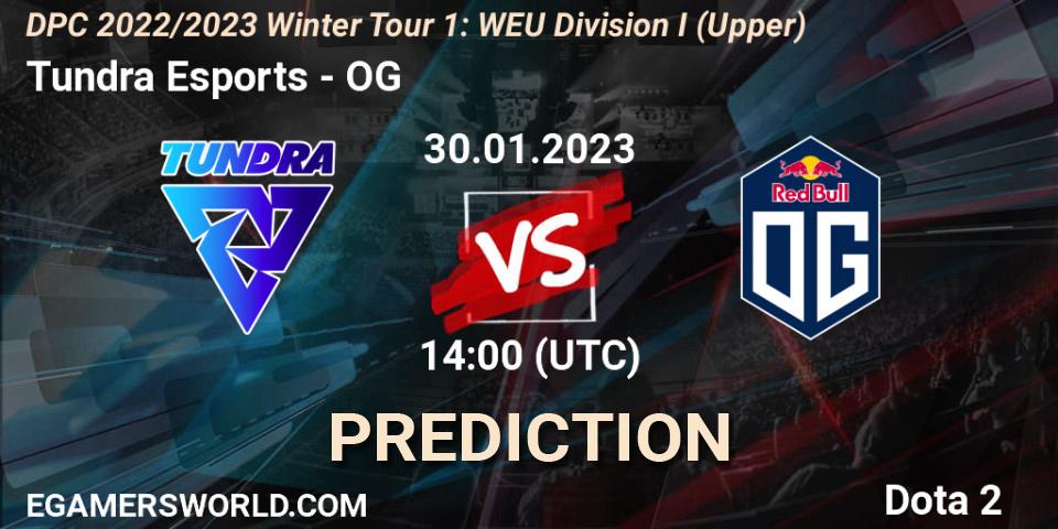 Pronóstico Tundra Esports - OG. 30.01.23, Dota 2, DPC 2022/2023 Winter Tour 1: WEU Division I (Upper)