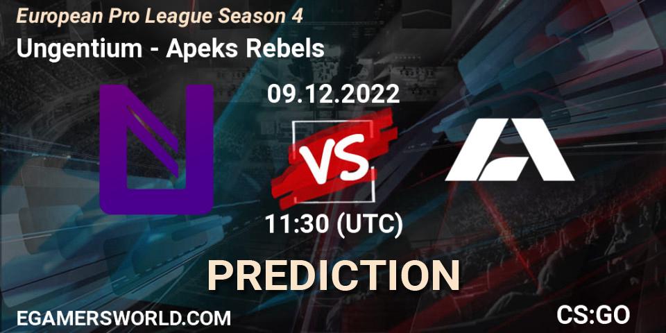 Pronóstico Ungentium - Apeks Rebels. 09.12.22, CS2 (CS:GO), European Pro League Season 4