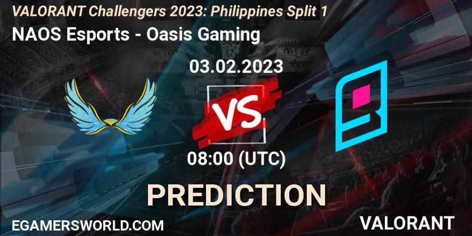 Pronóstico NAOS Esports - Oasis Gaming. 03.02.23, VALORANT, VALORANT Challengers 2023: Philippines Split 1