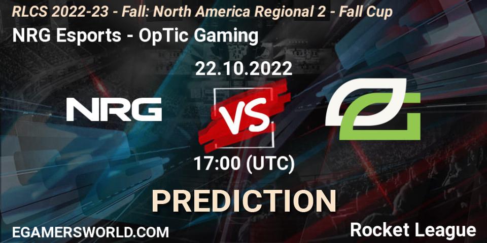 Pronóstico NRG Esports - OpTic Gaming. 22.10.22, Rocket League, RLCS 2022-23 - Fall: North America Regional 2 - Fall Cup