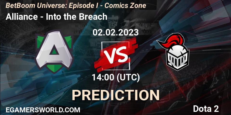 Pronóstico Alliance - Into the Breach. 02.02.23, Dota 2, BetBoom Universe: Episode I - Comics Zone