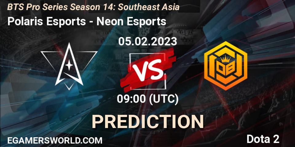 Pronóstico Polaris Esports - Neon Esports. 05.02.23, Dota 2, BTS Pro Series Season 14: Southeast Asia