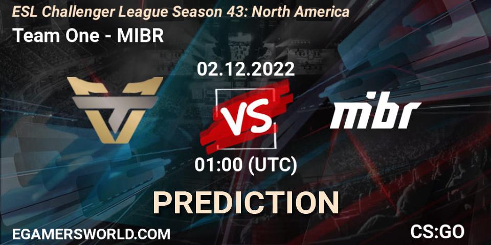 Pronóstico Team One - MIBR. 02.12.22, CS2 (CS:GO), ESL Challenger League Season 43: North America