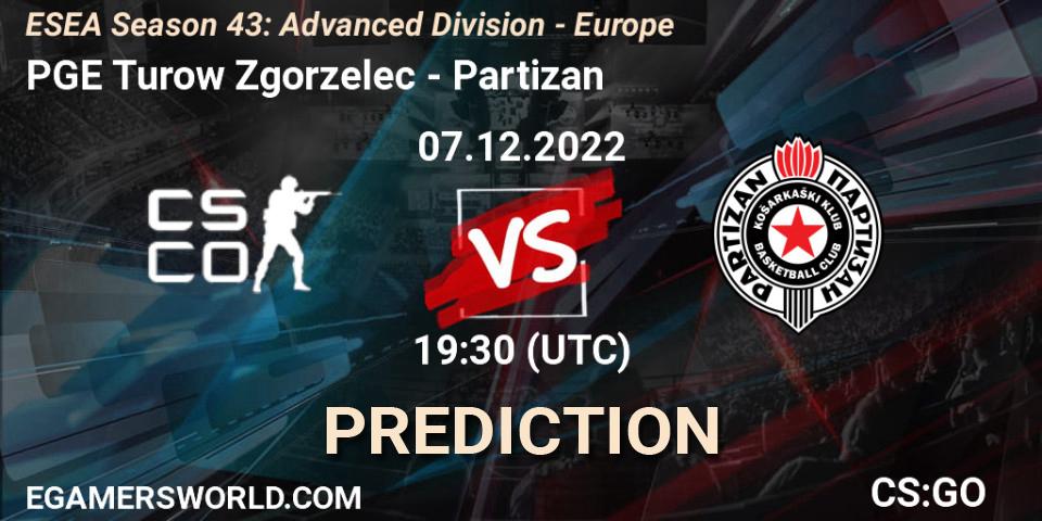 Pronóstico PGE Turow Zgorzelec - Partizan. 07.12.22, CS2 (CS:GO), ESEA Season 43: Advanced Division - Europe