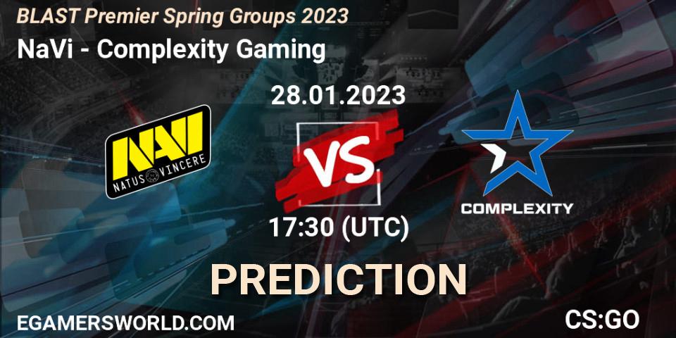 Pronóstico NaVi - Complexity Gaming. 28.01.23, CS2 (CS:GO), BLAST Premier Spring Groups 2023