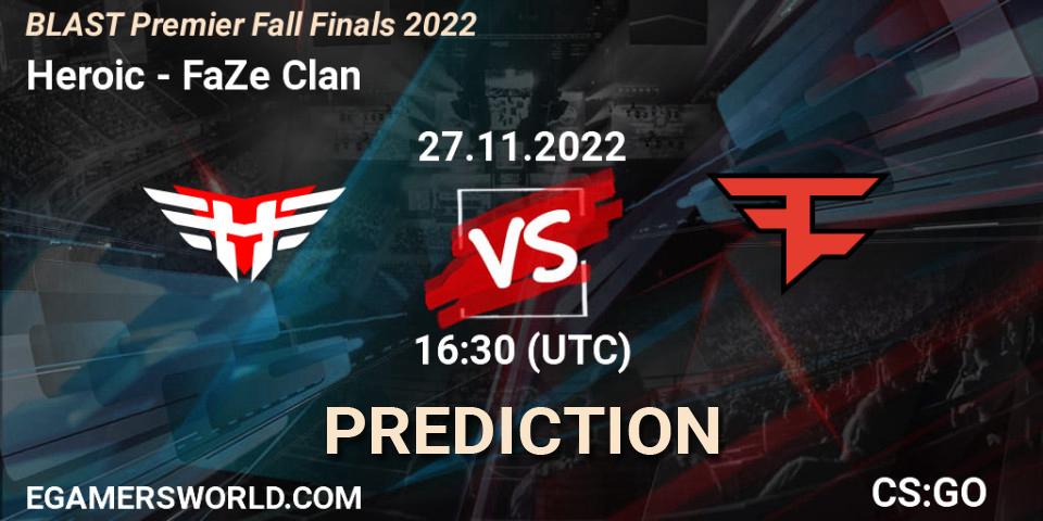 Pronóstico Heroic - FaZe Clan. 27.11.22, CS2 (CS:GO), BLAST Premier Fall Finals 2022