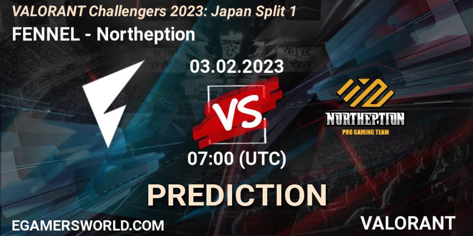Pronóstico FENNEL - Northeption. 03.02.23, VALORANT, VALORANT Challengers 2023: Japan Split 1