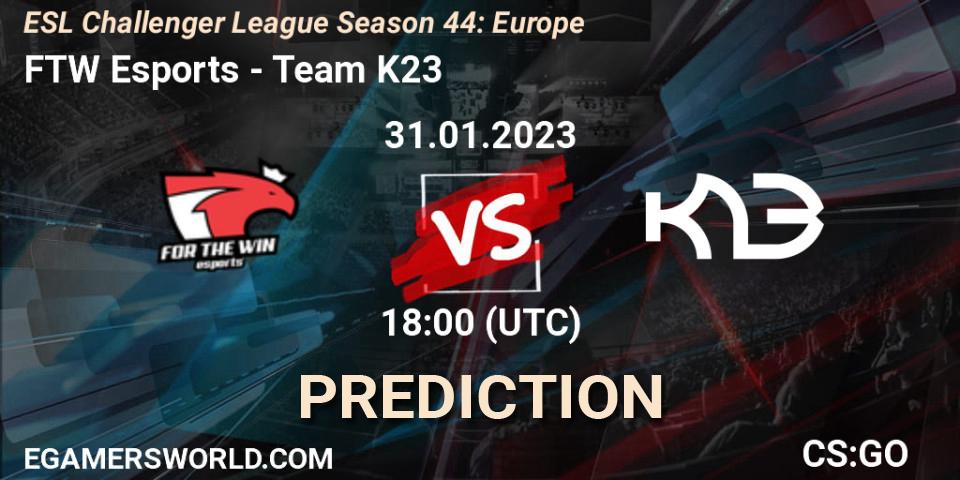 Pronóstico FTW Esports - Team K23. 08.02.23, CS2 (CS:GO), ESL Challenger League Season 44: Europe