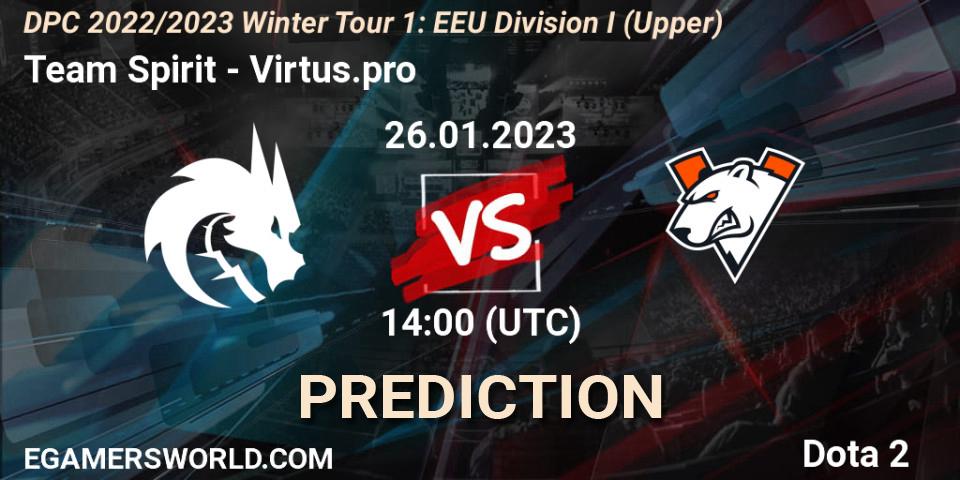 Pronóstico Team Spirit - Virtus.pro. 26.01.23, Dota 2, DPC 2022/2023 Winter Tour 1: EEU Division I (Upper)