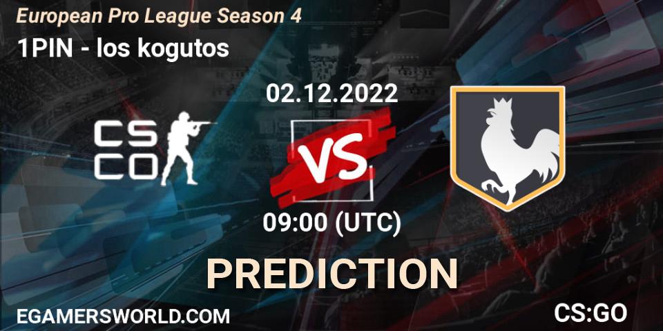 Pronóstico 1PIN - los kogutos. 02.12.22, CS2 (CS:GO), European Pro League Season 4