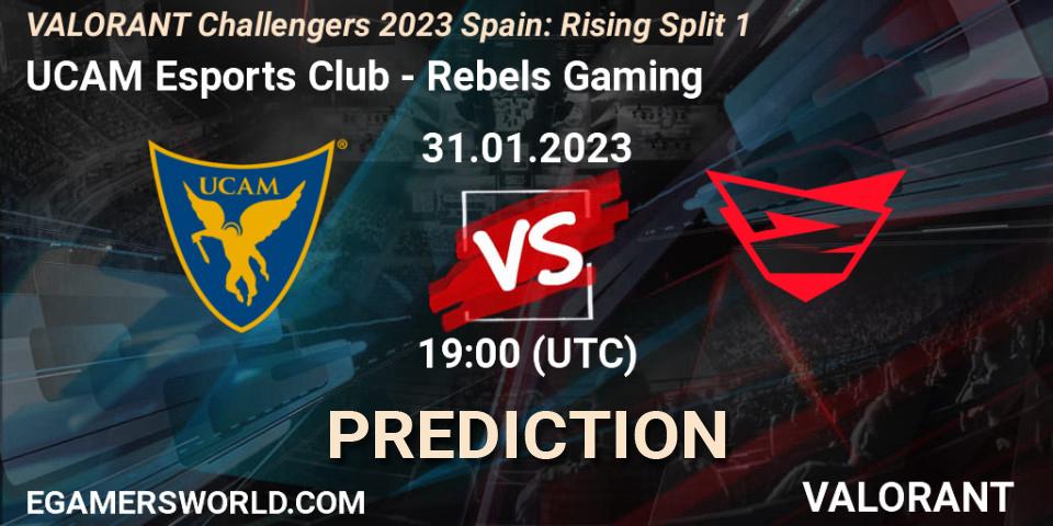 Pronóstico UCAM Esports Club - Rebels Gaming. 31.01.23, VALORANT, VALORANT Challengers 2023 Spain: Rising Split 1