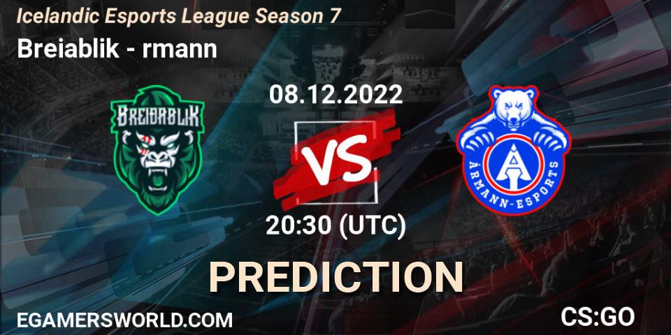 Pronóstico Breiðablik - Ármann. 08.12.22, CS2 (CS:GO), Icelandic Esports League Season 7