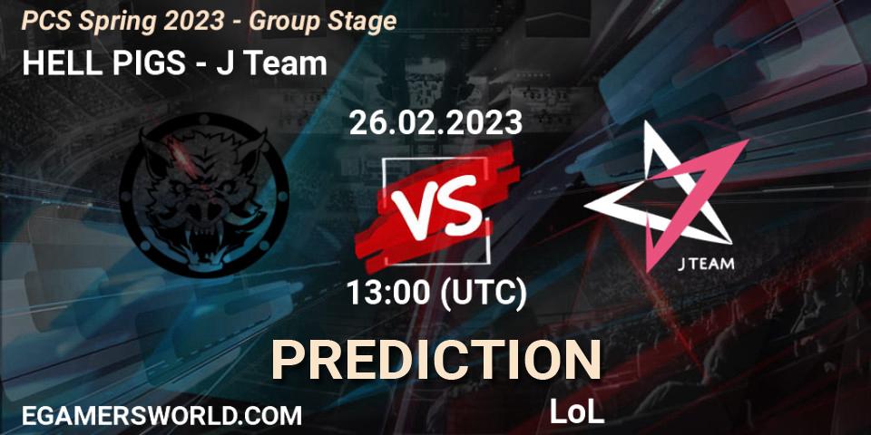 Pronóstico HELL PIGS - J Team. 10.02.23, LoL, PCS Spring 2023 - Group Stage