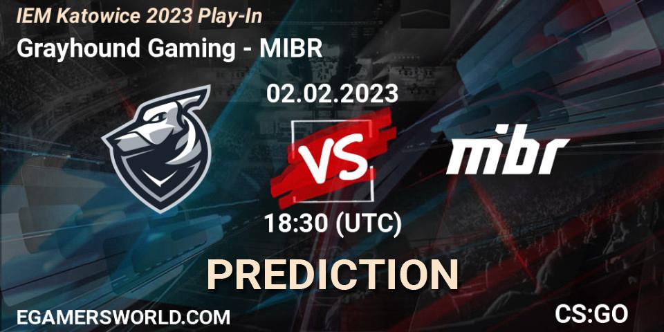 Pronóstico Grayhound Gaming - MIBR. 02.02.23, CS2 (CS:GO), IEM Katowice 2023 Play-In