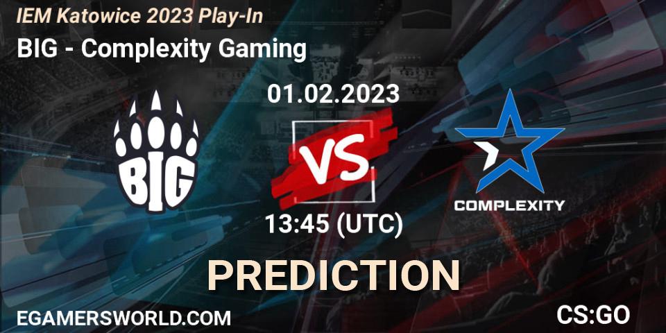 Pronóstico BIG - Complexity Gaming. 01.02.23, CS2 (CS:GO), IEM Katowice 2023 Play-In