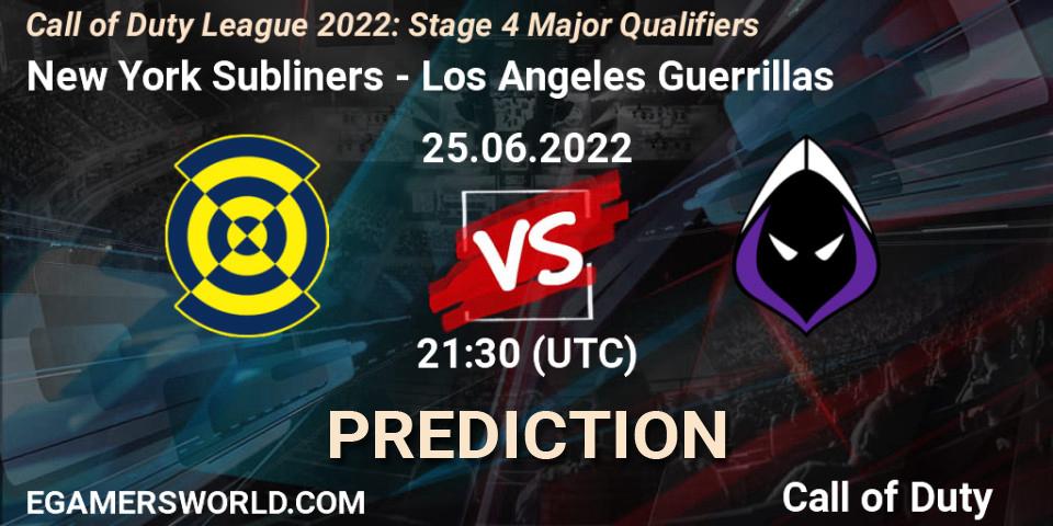 Pronóstico New York Subliners - Los Angeles Guerrillas. 25.06.22, Call of Duty, Call of Duty League 2022: Stage 4