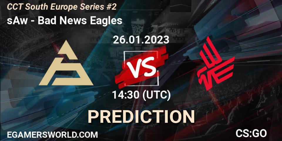 Pronóstico sAw - Bad News Eagles. 26.01.23, CS2 (CS:GO), CCT South Europe Series #2