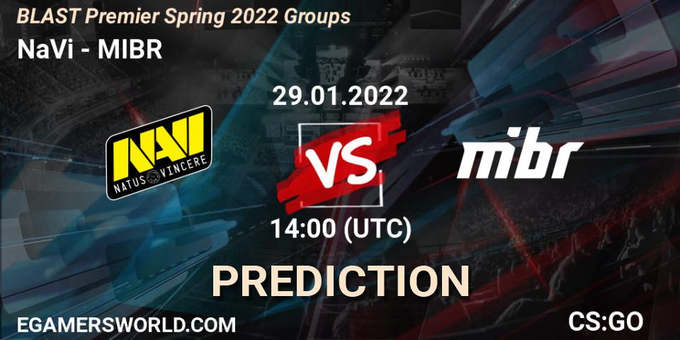 Pronóstico NaVi - MIBR. 29.01.22, CS2 (CS:GO), BLAST Premier Spring Groups 2022
