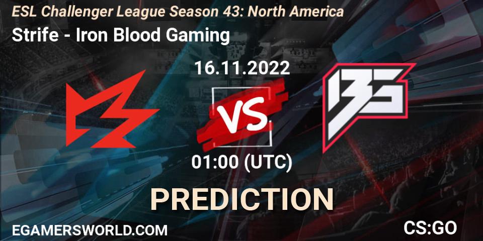 Pronóstico Strife - Iron Blood Gaming. 02.12.22, CS2 (CS:GO), ESL Challenger League Season 43: North America