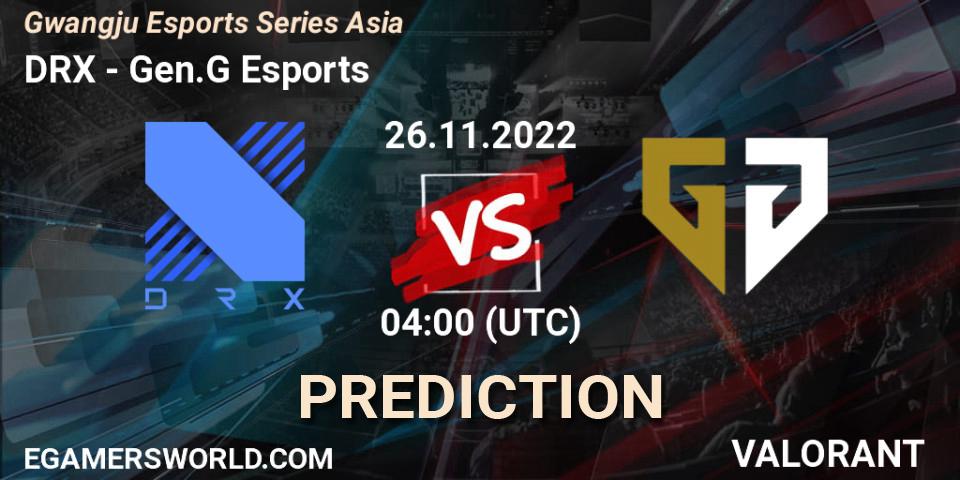 Pronóstico DRX - Gen.G Esports. 26.11.22, VALORANT, Gwangju Esports Series Asia