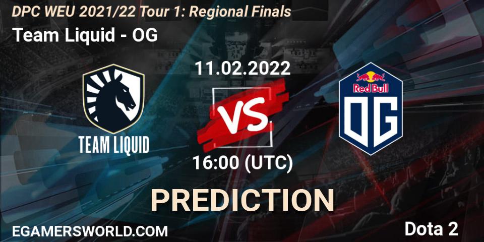 Pronóstico Team Liquid - OG. 11.02.22, Dota 2, DPC WEU 2021/22 Tour 1: Regional Finals
