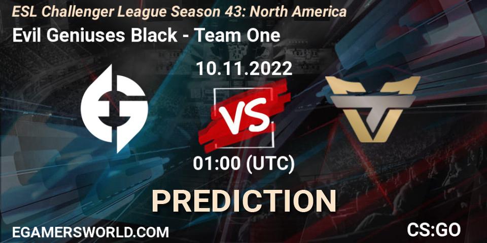 Pronóstico Evil Geniuses Black - Team One. 07.12.22, CS2 (CS:GO), ESL Challenger League Season 43: North America