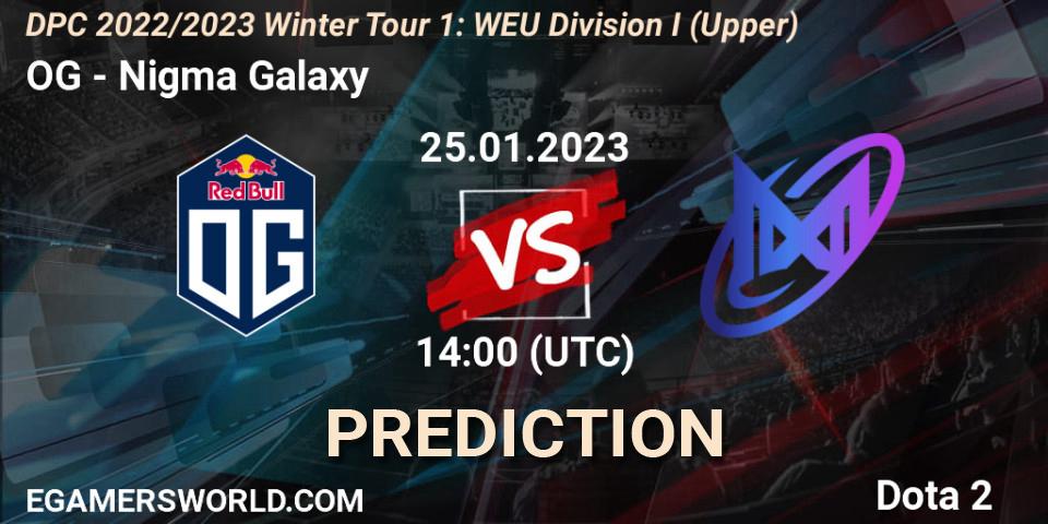 Pronóstico OG - Nigma Galaxy. 25.01.23, Dota 2, DPC 2022/2023 Winter Tour 1: WEU Division I (Upper)