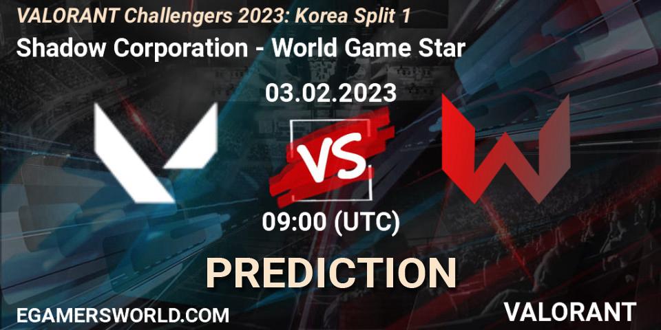 Pronóstico Shadow Corporation - World Game Star. 03.02.23, VALORANT, VALORANT Challengers 2023: Korea Split 1