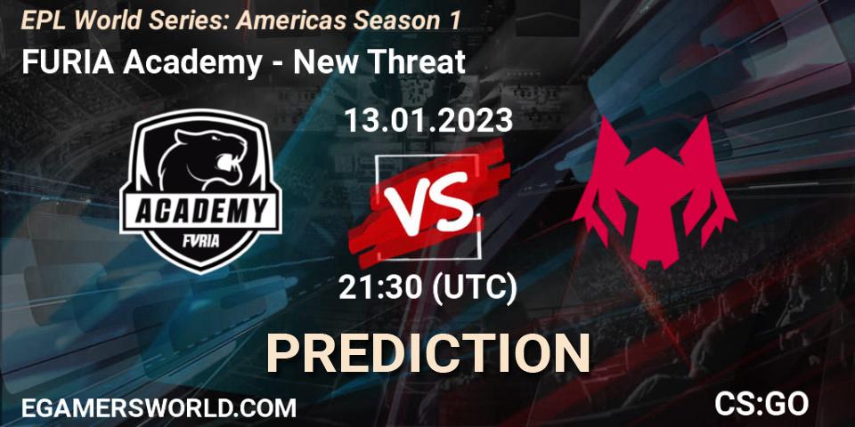 Pronóstico FURIA Academy - New Threat. 13.01.23, CS2 (CS:GO), EPL World Series: Americas Season 1