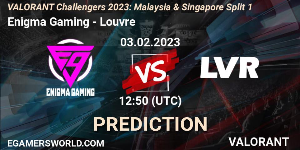 Pronóstico Enigma Gaming - Louvre. 03.02.23, VALORANT, VALORANT Challengers 2023: Malaysia & Singapore Split 1