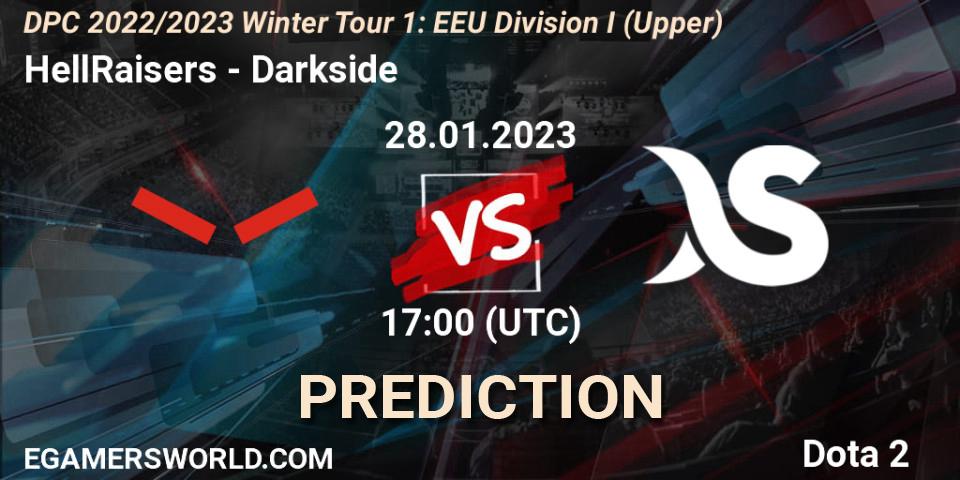 Pronóstico HellRaisers - Darkside. 28.01.23, Dota 2, DPC 2022/2023 Winter Tour 1: EEU Division I (Upper)