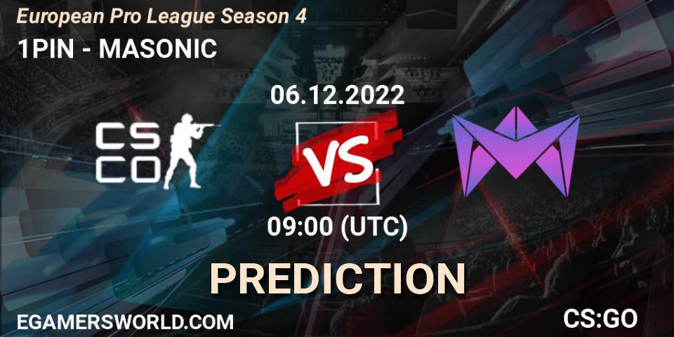 Pronóstico 1PIN - MASONIC. 07.12.22, CS2 (CS:GO), European Pro League Season 4