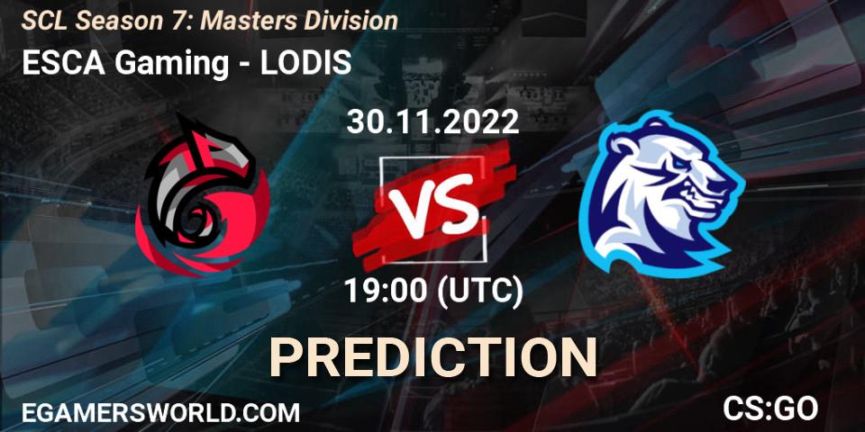 Pronóstico ESCA Gaming - LODIS. 05.12.22, CS2 (CS:GO), SCL Season 7: Masters Division