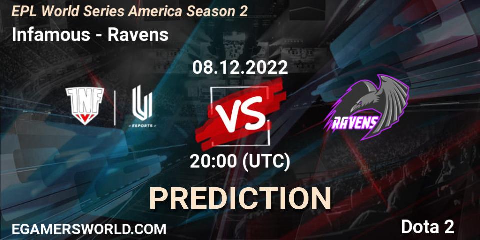 Pronóstico Infamous - Ravens. 08.12.22, Dota 2, EPL World Series America Season 2