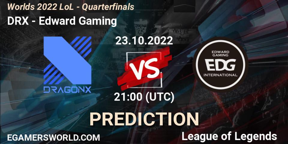 Pronóstico DRX - Edward Gaming. 23.10.22, LoL, Worlds 2022 LoL - Quarterfinals