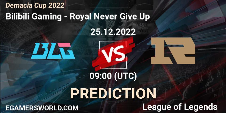 Pronóstico Bilibili Gaming - Royal Never Give Up. 25.12.22, LoL, Demacia Cup 2022