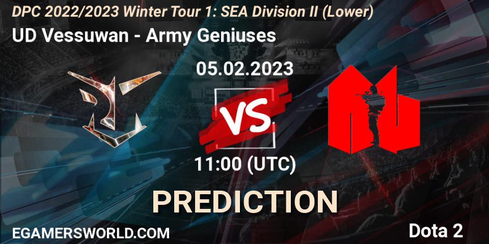 Pronóstico UD Vessuwan - Army Geniuses. 05.02.23, Dota 2, DPC 2022/2023 Winter Tour 1: SEA Division II (Lower)
