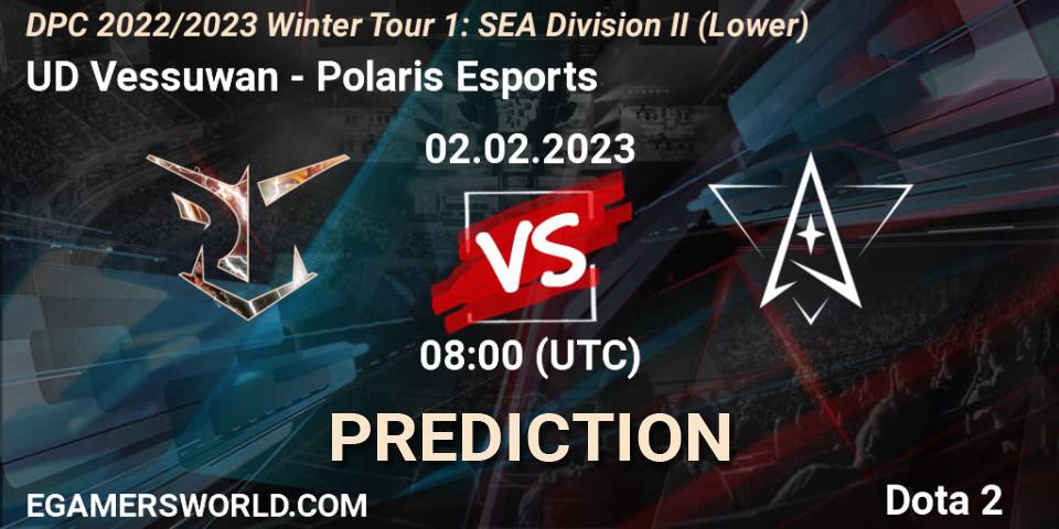 Pronóstico UD Vessuwan - Polaris Esports. 03.02.23, Dota 2, DPC 2022/2023 Winter Tour 1: SEA Division II (Lower)